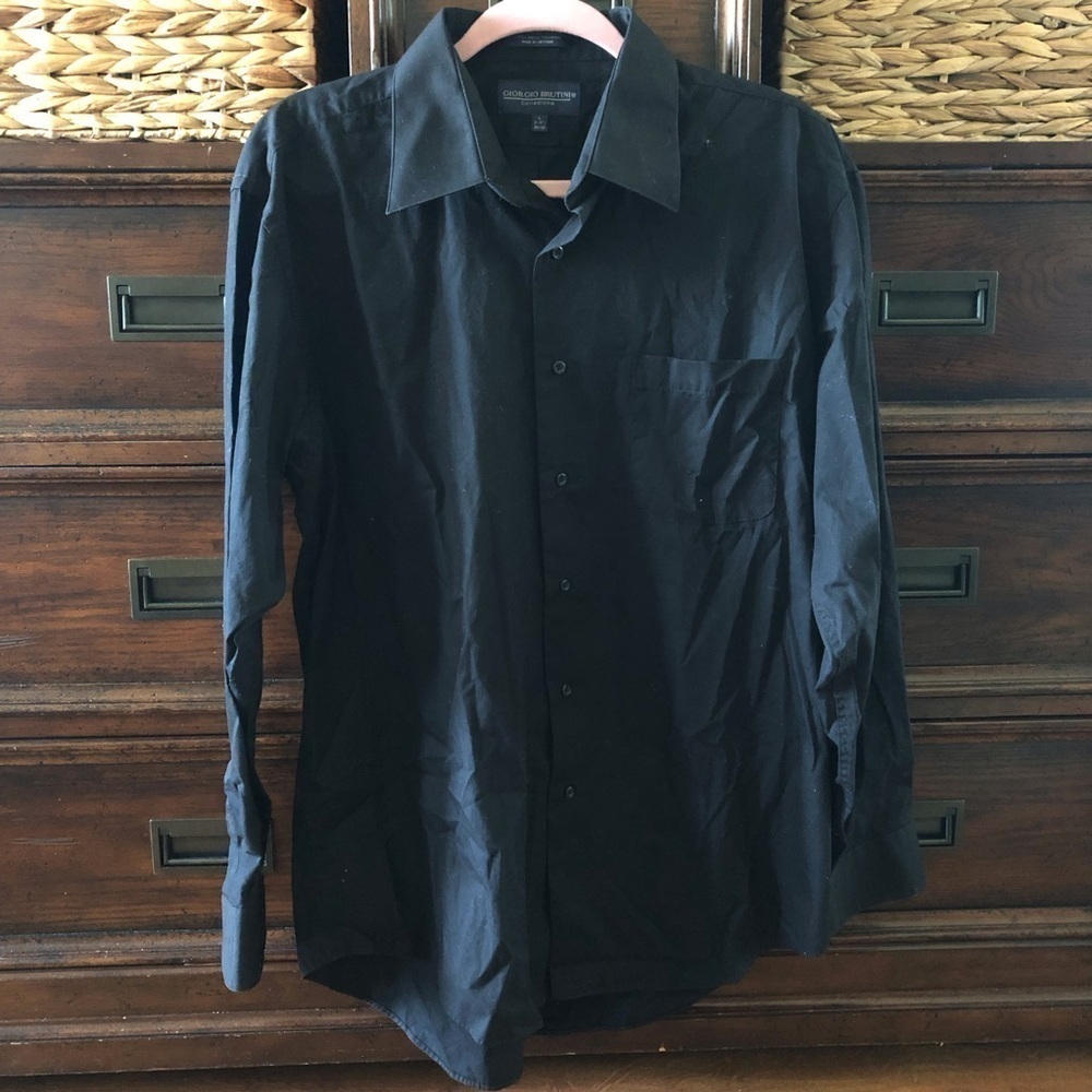 Giorgio Brutini black button down dress shirt in size L